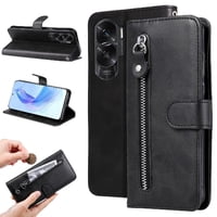 Gangxun - Funda Con Cremallera Para Honor 90 Lite, Carcasa Cartera De Cuero Pu Con Soporte Y Tarjetero