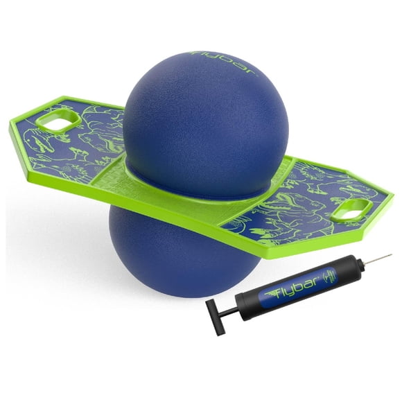 Flybar Pogo Trick Ball para niños Dino con bomba para interiores y exteriores