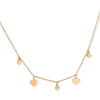 Elbauldejuma - Cadena Colgante Punto De Luz Corazones Chapado En Oro 18K