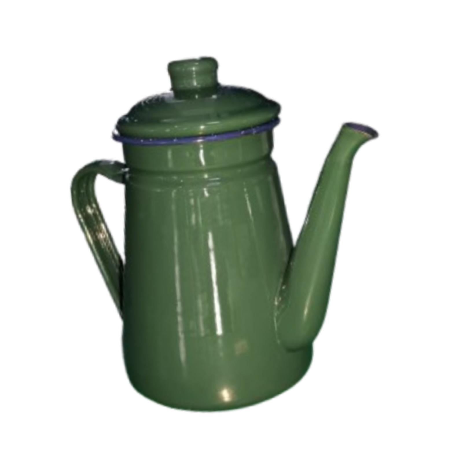Magideal - Hervidor De Té Esmaltado Grueso Para Estufa, Calentador De Leche, Hervidor Eléctrico Vintage De 1,1 L, Hervidor De Café Para Cocina, Hogar Y Exterior. Verde