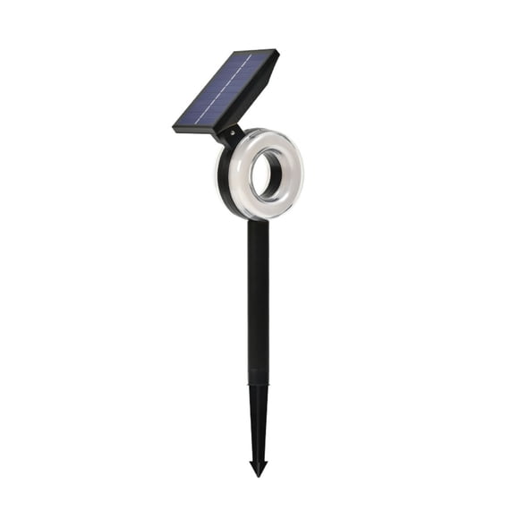 Foco Solar Led Ideal Para Jardín Exterior Rgb Estaca Negro