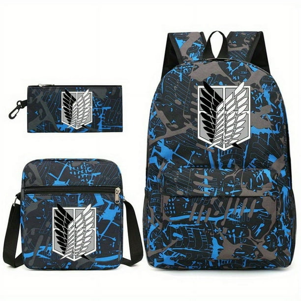3pcs Backpack Crossbody Bag And Pen Bag Set, Fashionable Print Backpack, Large Capacity Travel Bag, Students School Bag, Men And Women Lightweight Bag