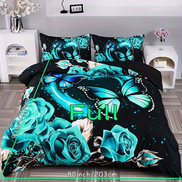 3pcs Duvet Cover Set, Fashion Classic Popular Butterfly Digital Print Bedding Set, Soft Comfortable Duvet Cover, For Bedroom, Guest Room (1*Duvet Cover + 2*Pillowcase, Without Core)