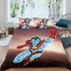thumbnail image 2 of Capitán Planeta Conjunto de sábanas temático, trío de piezas, cómodo y amigable con la piel, diseño único, regalo de decoración para el hogar para familiares, amigos y fans,140cm *210cm, 2 of 6