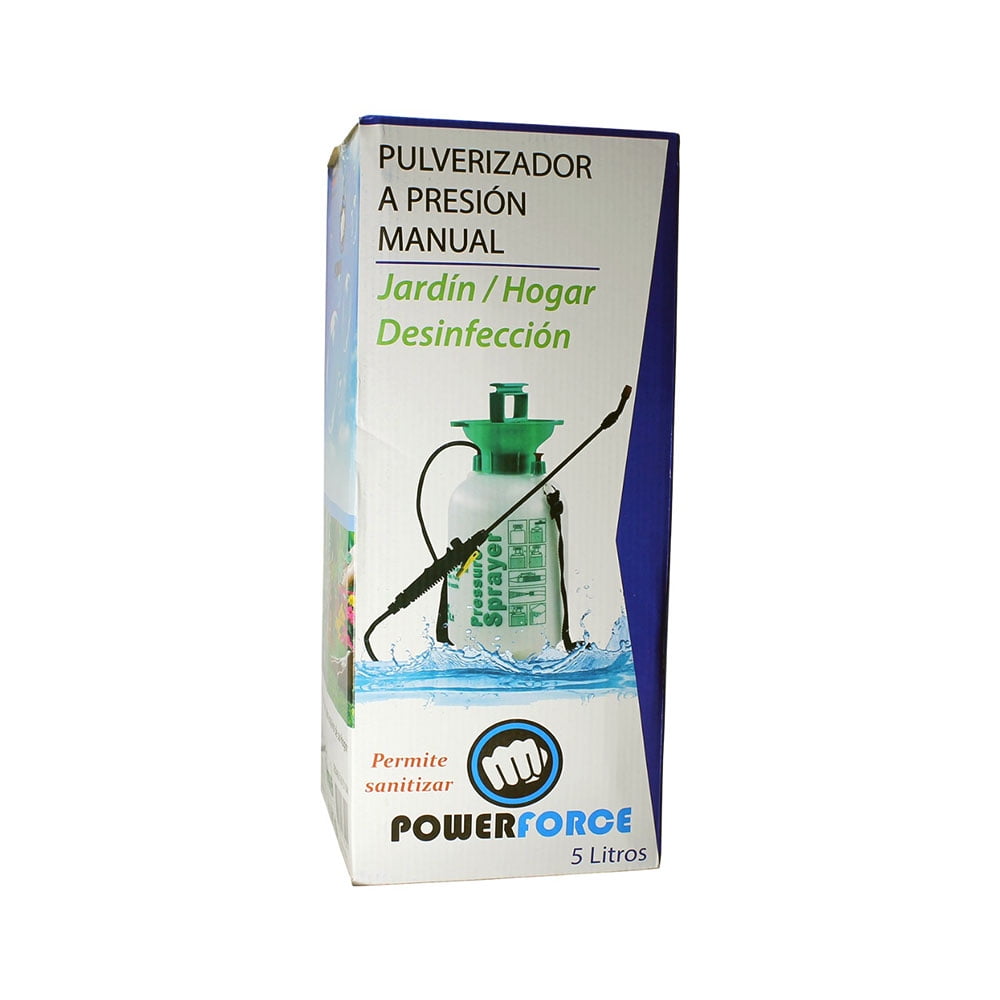 Power Force - Pulverizador Manual / Sanitización / Desinfección / Limpieza / Fumigación / 5 Litros