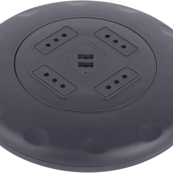 Alargador Retráctil 4 Tomas 5 M + 2 Usb Negro
