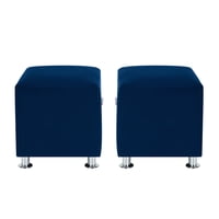 Bodevir - Set Pouf Cali 1C Felpa 12 Azul Marino
