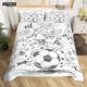 thumbnail image 1 of White Black Football Bedding Set Ball Sports Bed Linen Double Boys Teens Soccer Duvet Cover Set Gifts, 1 of 5