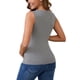 thumbnail image 3 of INSPIRE CHIC Camisetas Básicas sin Mangas para Maternidad con Fruncido Cruzado de 2 Paquetes para Mujeres, Camiseta de Lactancia para Amamantar, Talla Extra Grande, Gris y Púrpura, 3 of 6