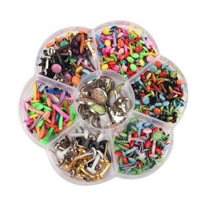 Magideal - Mini S Mezclados Para Scrapbooking Diy Paper, Mini Fasteners, Metal Paper Fasteners Craft Pastel S , 240 Piezas