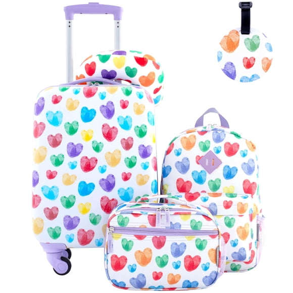 Set de Equipaje Travelers Club para Niños 5 Piezas Corazón de Huella