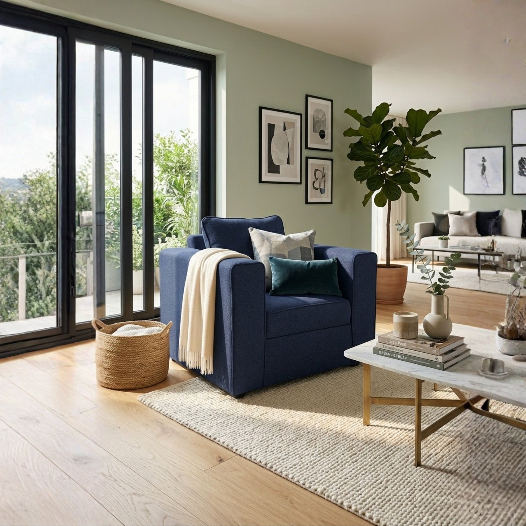 Construcsofa - Butaca Aurelia Tela Azul