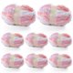 thumbnail image 1 of Set de 8 rollos de hilo chenille grueso de 23 m – colores rosa, púrpura y blanco – Mooaske, 1 of 7