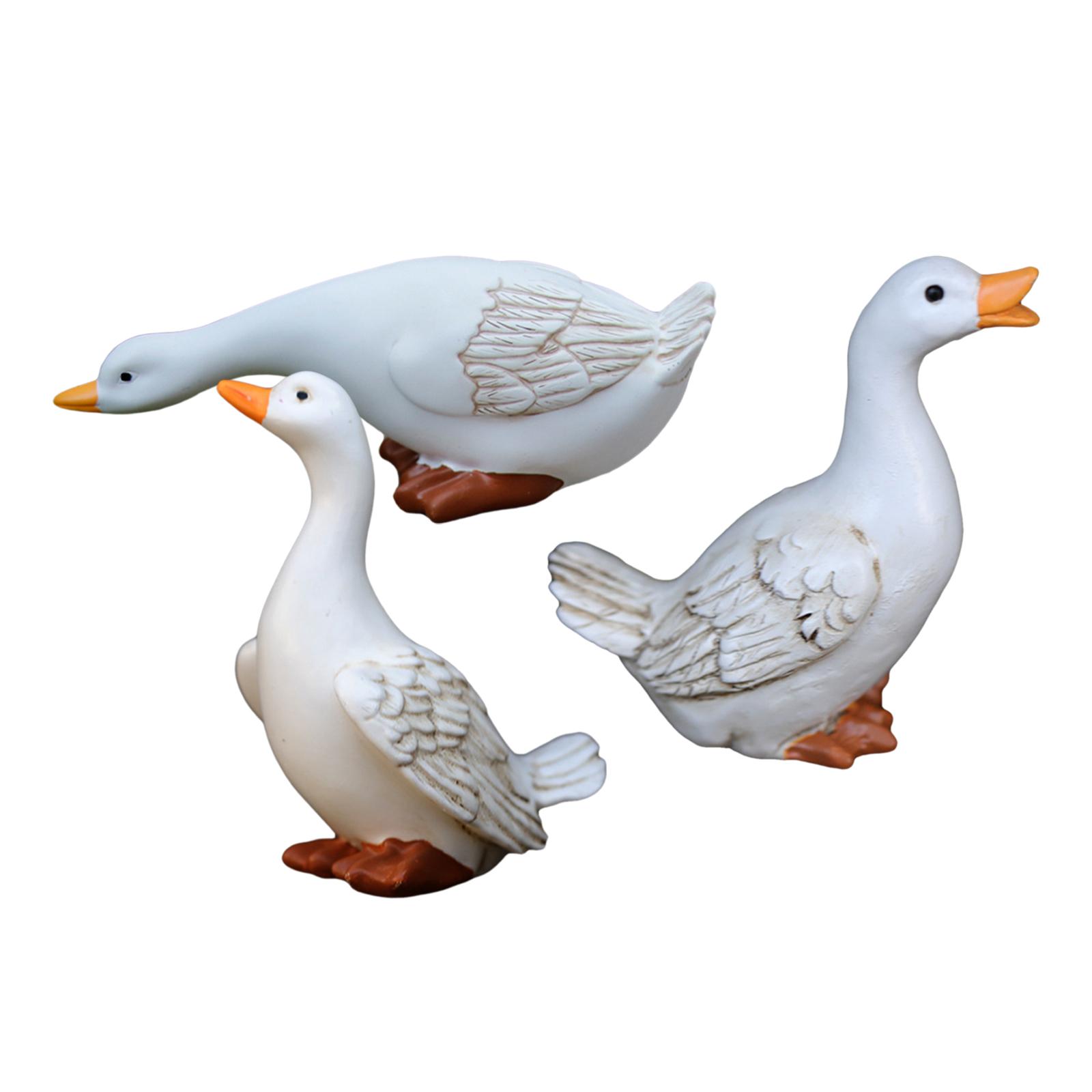 Ioensy - Estatua De Pato Para Decoración Exterior Del Hogar, Fuente, Estanque, Decoración, 3 Uds.
