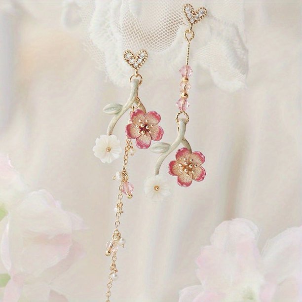 1pc, Forget Me Not And Queen Anne's Lace Pressed Wildflower Earrings, Pressed Flower Teardrop Earrings Dry Flowers, Drop Dangle Earring For Women Girls, Personalized Handmade Earrings, Gift For Woman