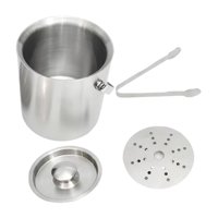 Bothyi - Cubo De Hielo De Acero Inoxidable, Cubo Para Servir Con Aislamiento Metálico Para Bar, Bebidas De Barbacoa, 1,6 L