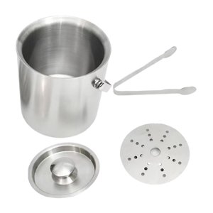 Bothyi - Cubo De Hielo De Acero Inoxidable, Cubo Para Servir Con Aislamiento Metálico Para Bar, Bebidas De Barbacoa, 1,6 L