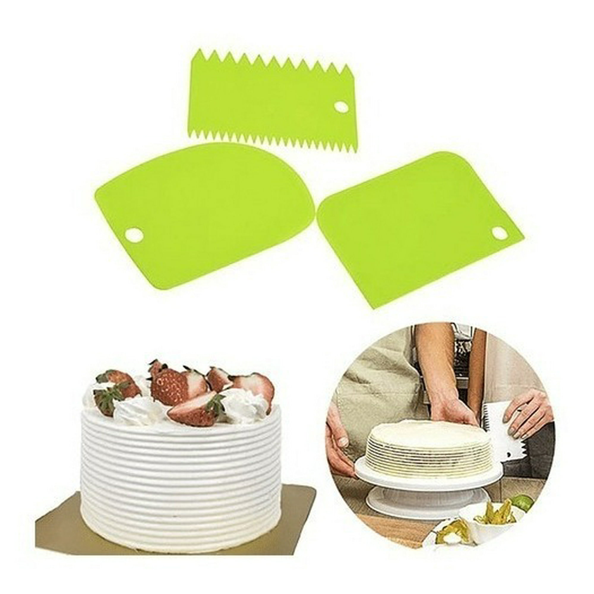 Genérico - Set 3 Espátulas Texturizadoras Para Tortas Reposteria Cocina