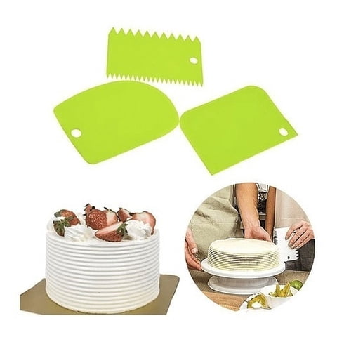 Genérico - Set 3 Espátulas Texturizadoras Para Tortas Reposteria Cocina