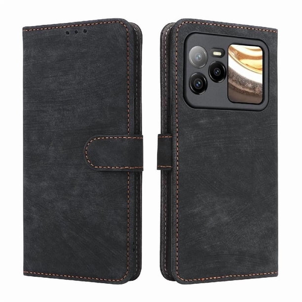 Funda Billetera para BLU Bold N4 con Soporte - Cartera de Cuero con Ranuras Negro