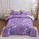 thumbnail image 2 of Lightwe-ight So-ft 3 Piece R-ainbow Comfort-er Set with 2 Pillo-w Covers Cartoon Lo-ve Hearts Suns -and Stars Bedding Set- for Girls Boy-s Kids Twin Dark Blue, 2 of 5