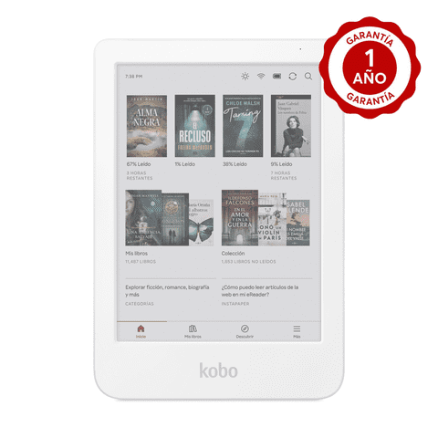 Lector E Reader Kobo Clara Colour Hd 6"" Waterproof 16Gb Blanco