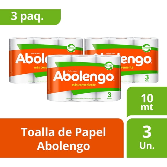 TOALLA PAPEL MINI 12.5MT 3UN ABOLENGO