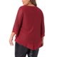 thumbnail image 3 of Agnes Orinda Trajes de Halloween Tallas Grandes Escuela Universidad Mujeres Blusas de Malla con Volantes de Manga 3/4 Cuello en V Doble Capa Ajuste Suelto Camisa 4X Burdeos, 3 of 6