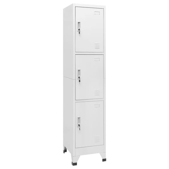 Armario VidaXL de acero con 3 compartimentos, 180 cm, gris