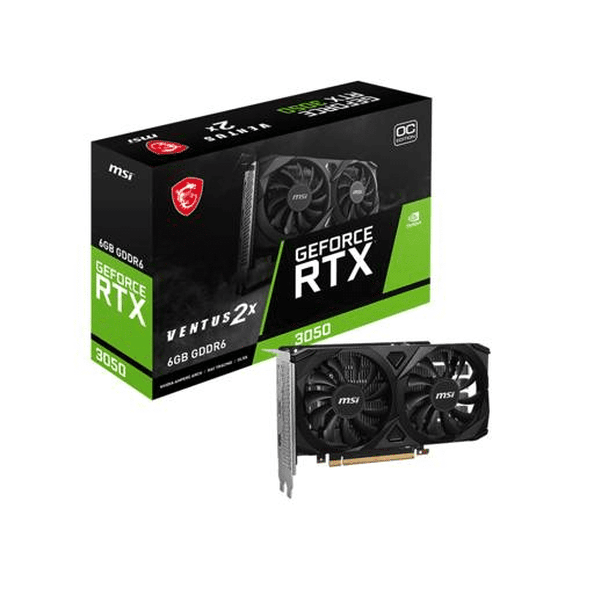 Tarjeta De Video Msi Nvidia Geforce Rtx 3050 Ventus 2x 6g Oc, 6gb Gddr6, 96-bit, Pci-e 4.0