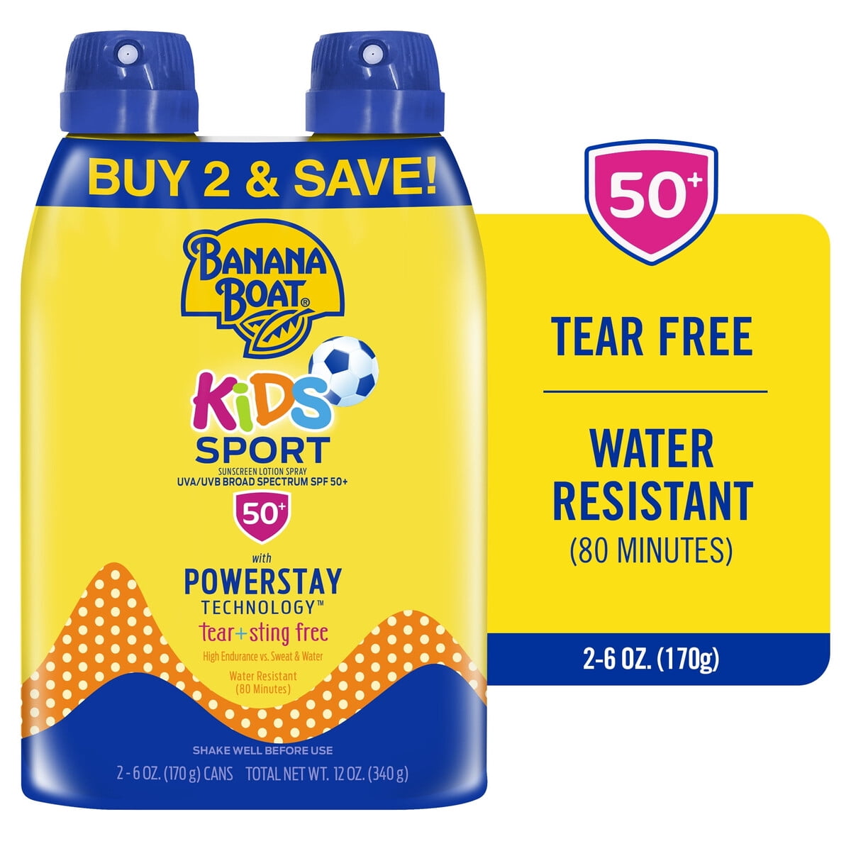 Bloqueador Solar Banana Boat Kids Sport Spray Spf 50 Pack 2x170g