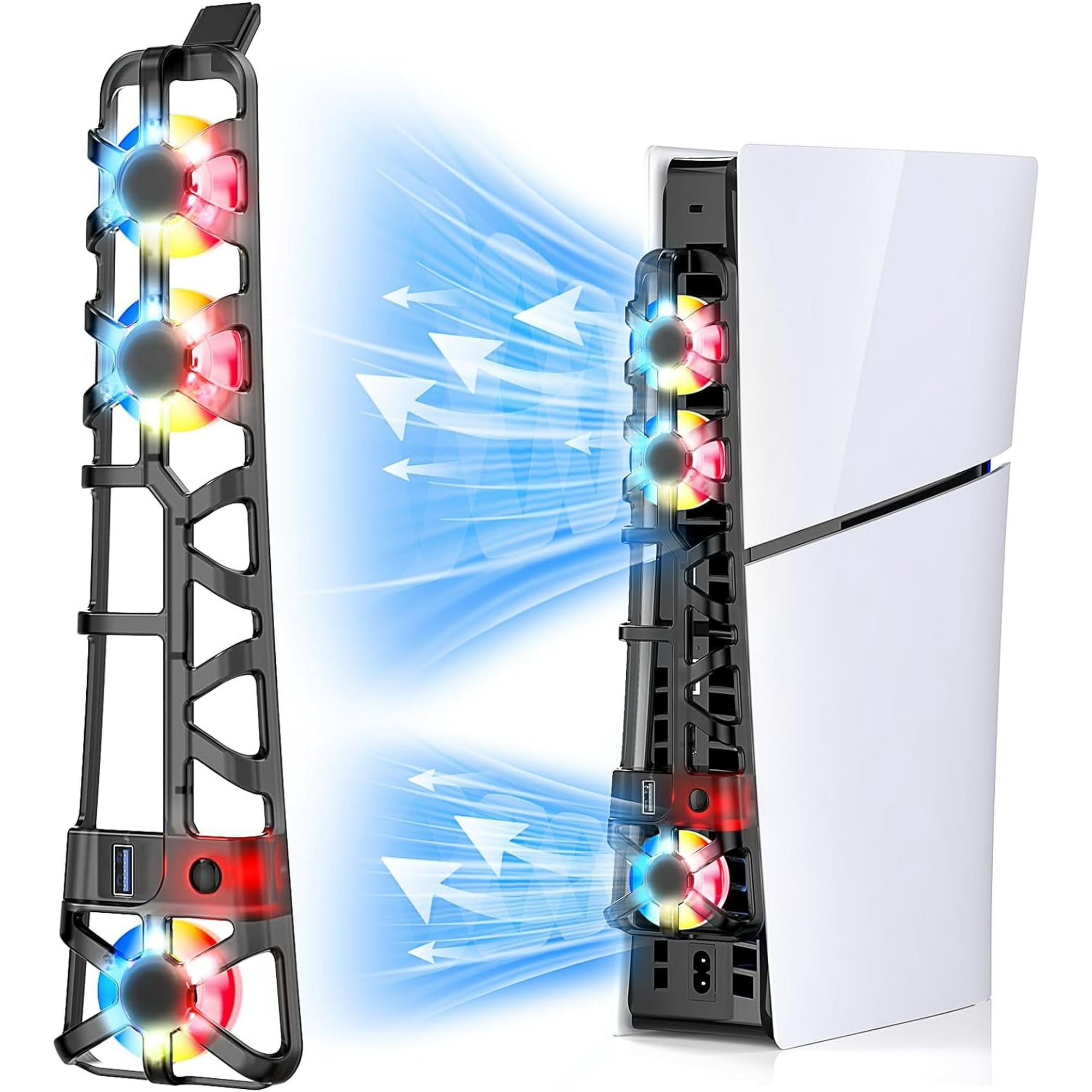 Ventilador Aaronmei Enfriamiento Ps5 Slim Rgb Negro