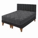 thumbnail image 1 of Cama Europea Somnia 2 Plazas + Respaldo Tubular Madera Lino, 1 of 8