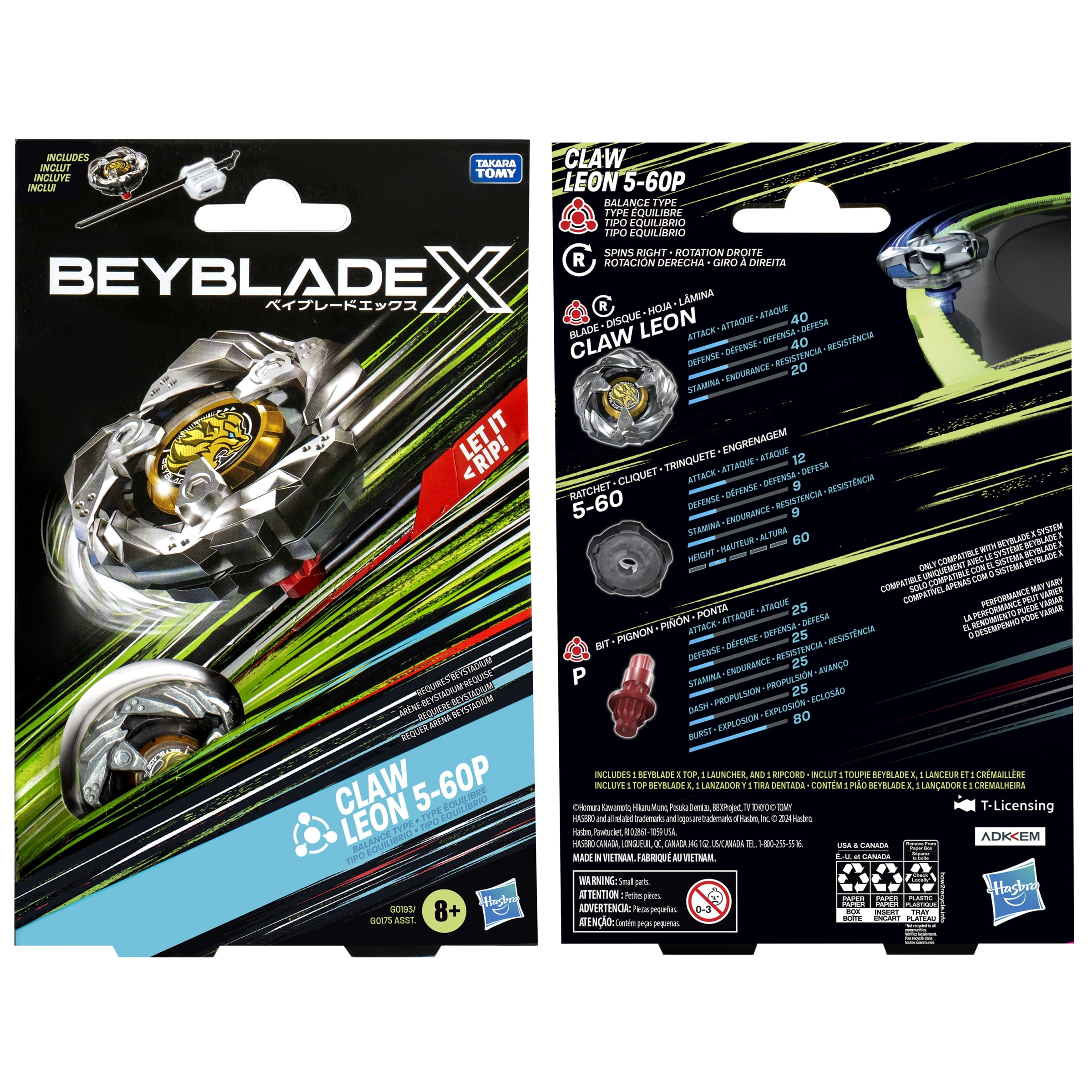 Trompo Beyblade X Kit Inicial Claw Leon 5-60P | Lider
