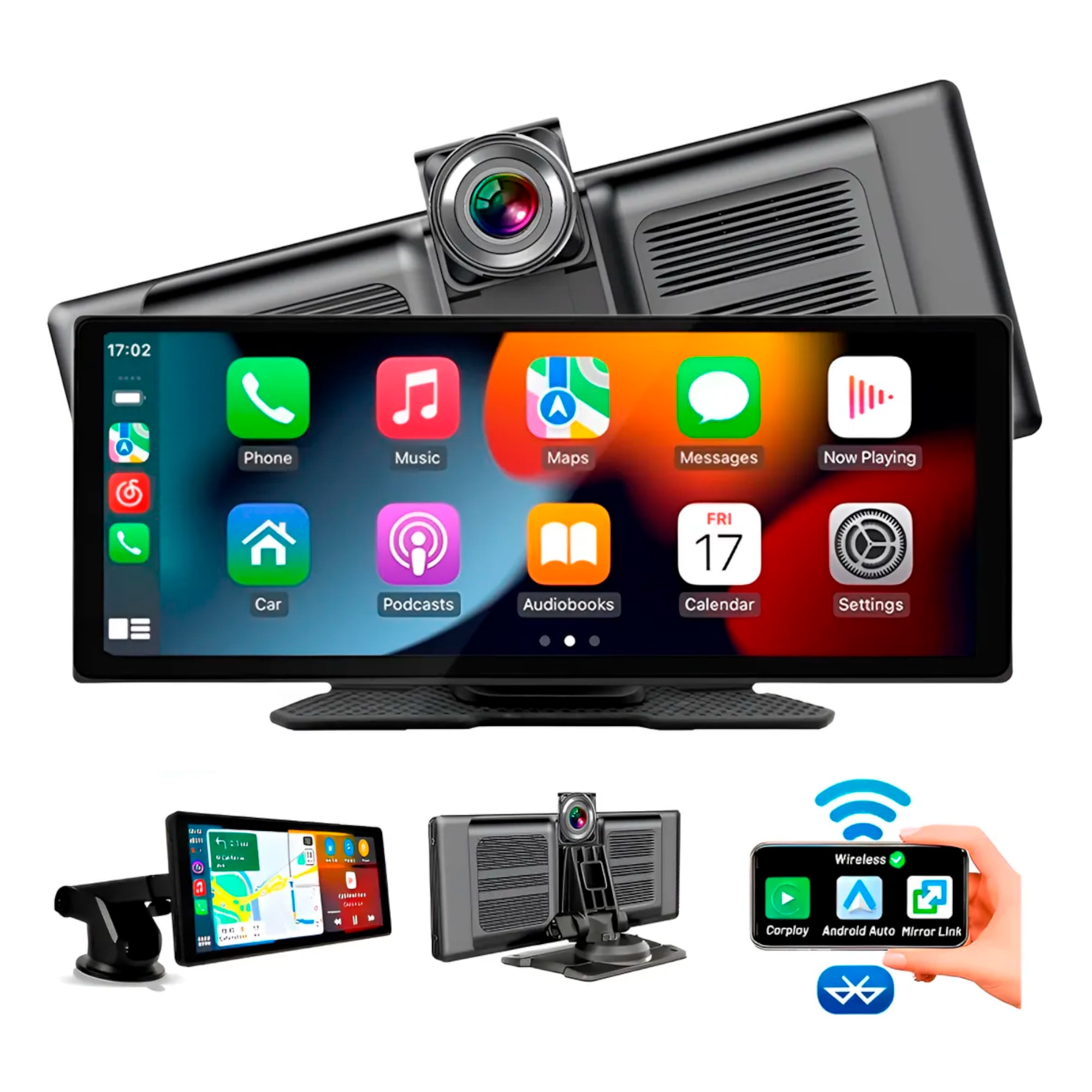 Aspor - Pantalla Auto Radio Gps Cámara 10.26 Pulg Android Y Carplay