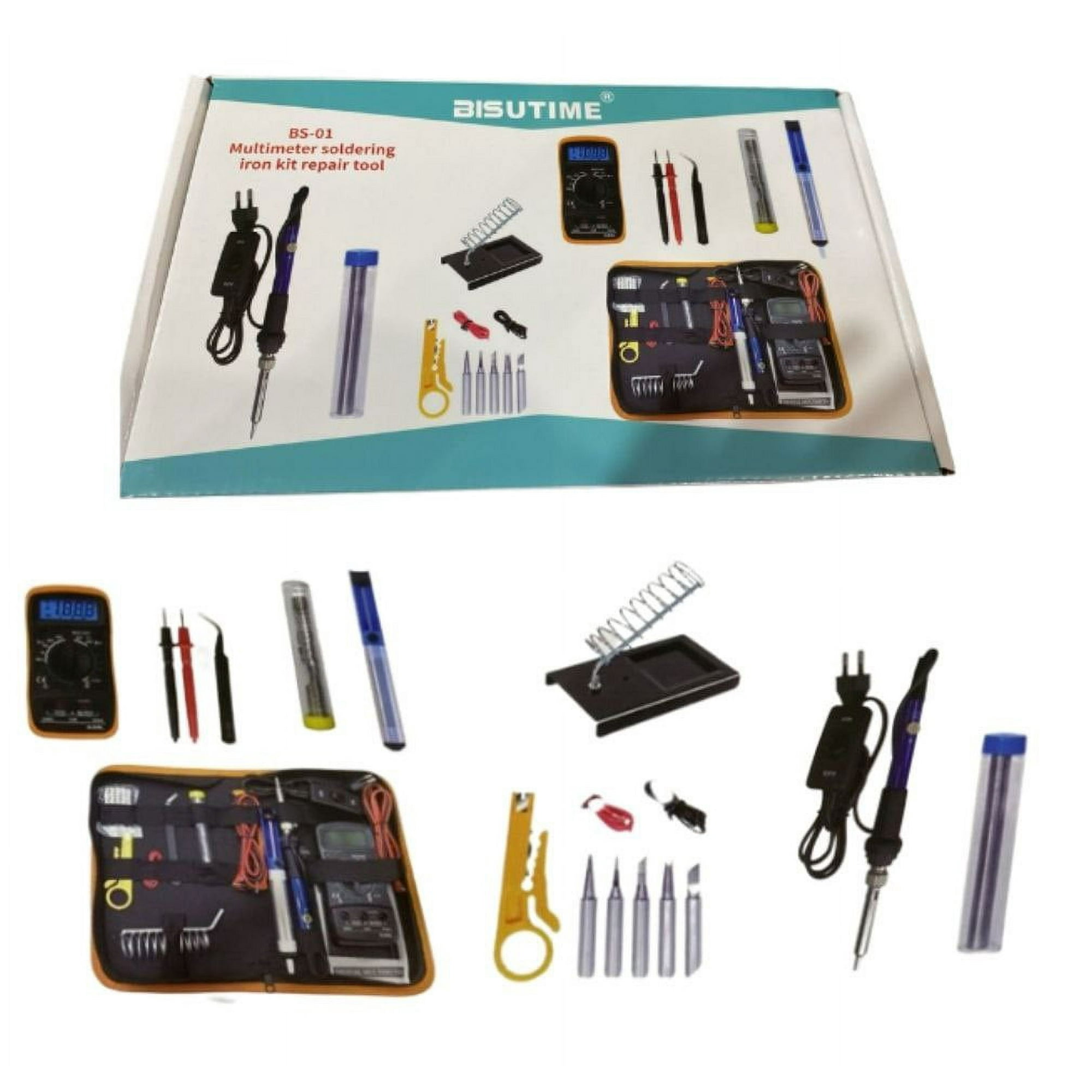 Genérico - Kit Soldador Eléctrico Cautín 220v 60w Regulable Multímetro