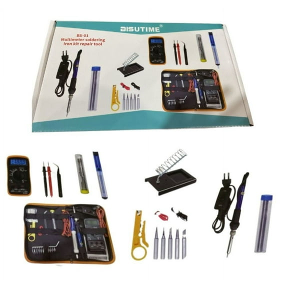 Kit Soldador Eléctrico Cautín 220v 60w Regulable Multímetro
