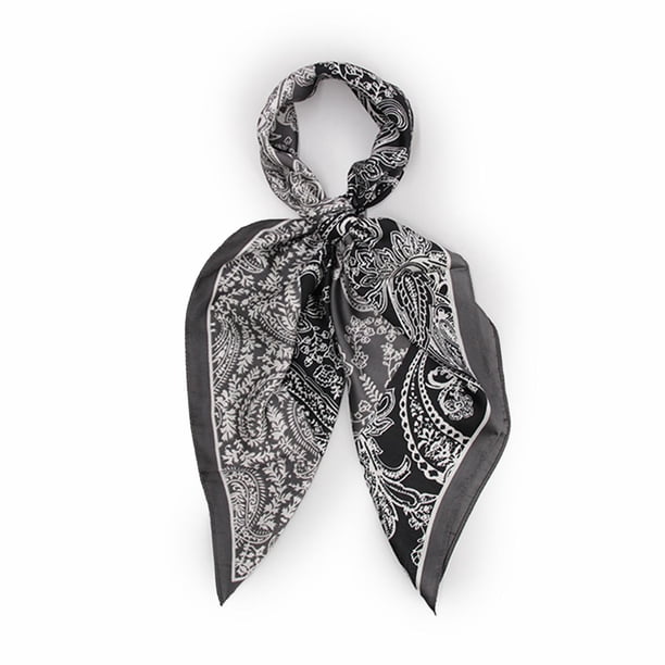 Pañuelo mediano de mujer tipo seda 90x90 160 negro Talla Única