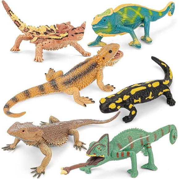 Set 6 Figuras Grandes de Lagartos Realistas Juguetes