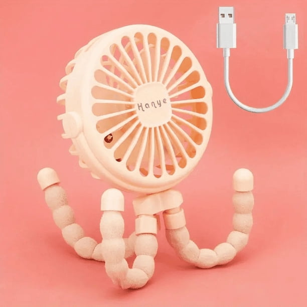 1pc New Portable Clip USB Mini Fan Can Be Hung Upright Can Be Wound Three Wind Stroller Small Fan Student Dormitory Outdoor Desktop Office Fan