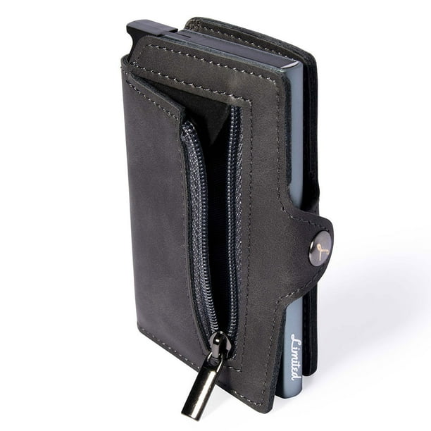 Billetera - Slim - Gris, Con monedero