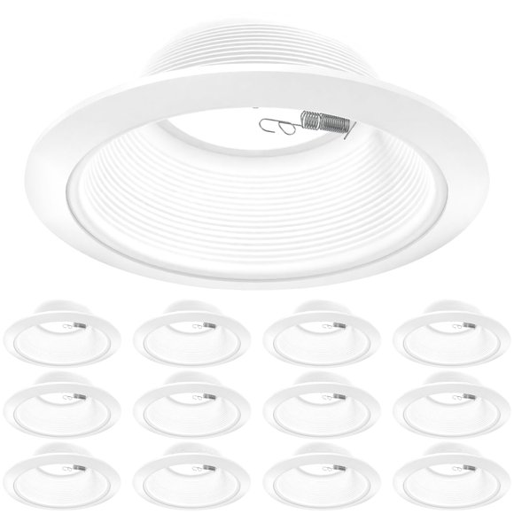 Sunco Lighting Moldura para Luz Empotrada de Techo de 6" Paquete de 12 en Blanco