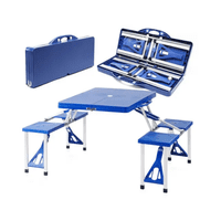 Mesa Camping Plegable Alpes 134Cm Con 4 Sillas Max 100 Kg