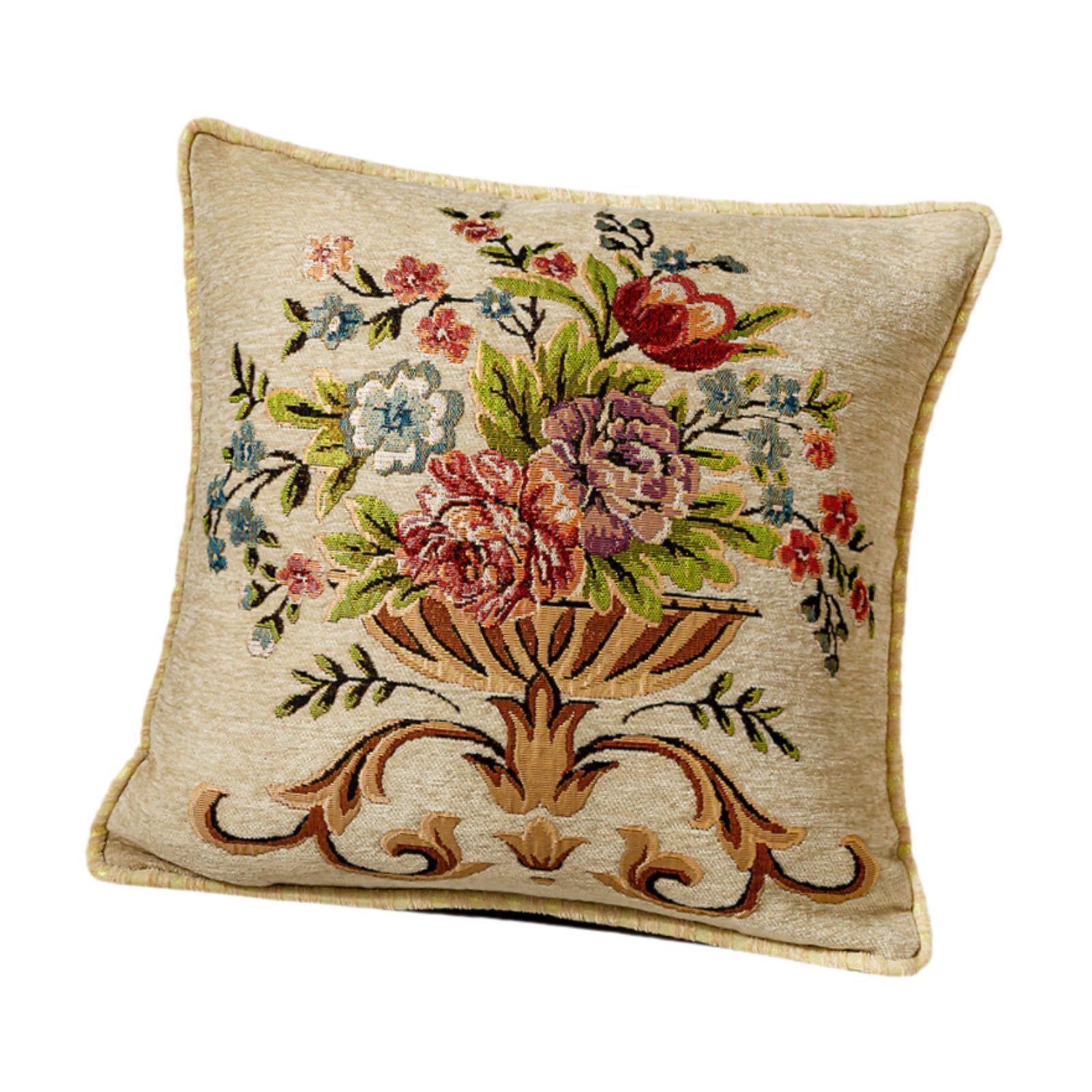 Magideal - Funda De Almohada Bordada, Funda De Cojín Decorativa, Funda De Almohada Floral, Funda De Almohada Decorativa Para Ropa De Cama, Bar, Restaurante