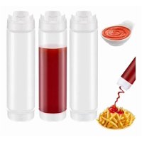 Genérica - Pack 3 Dispensadores Salsa Salsero Plastico 400Ml , No Bpa