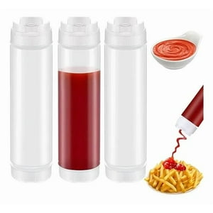 Genérica - Pack 3 Dispensadores Salsa Salsero Plastico 400Ml , No Bpa
