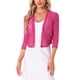 thumbnail image 1 of INSPIRE CHIC Bolero de Malla Transparente para Mujer de Halloween, Chaqueta Ligera Recortada con Mangas 3/4, Fucsia XS, 1 of 6