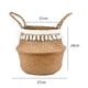 thumbnail image 5 of Cesta tejida de macramé con borlas de junco marino para guardar, decorar, lavar la ropa, picnic, cubrir macetas, guardar comestibles y juguetes (borla), 5 of 5
