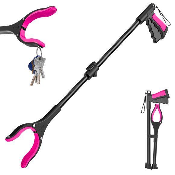 Extensor de agarre AgeSage 81 cm plegable rosa
