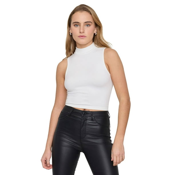 Polera Mujer Sin Mangas Cuello Moc Blanco Corona